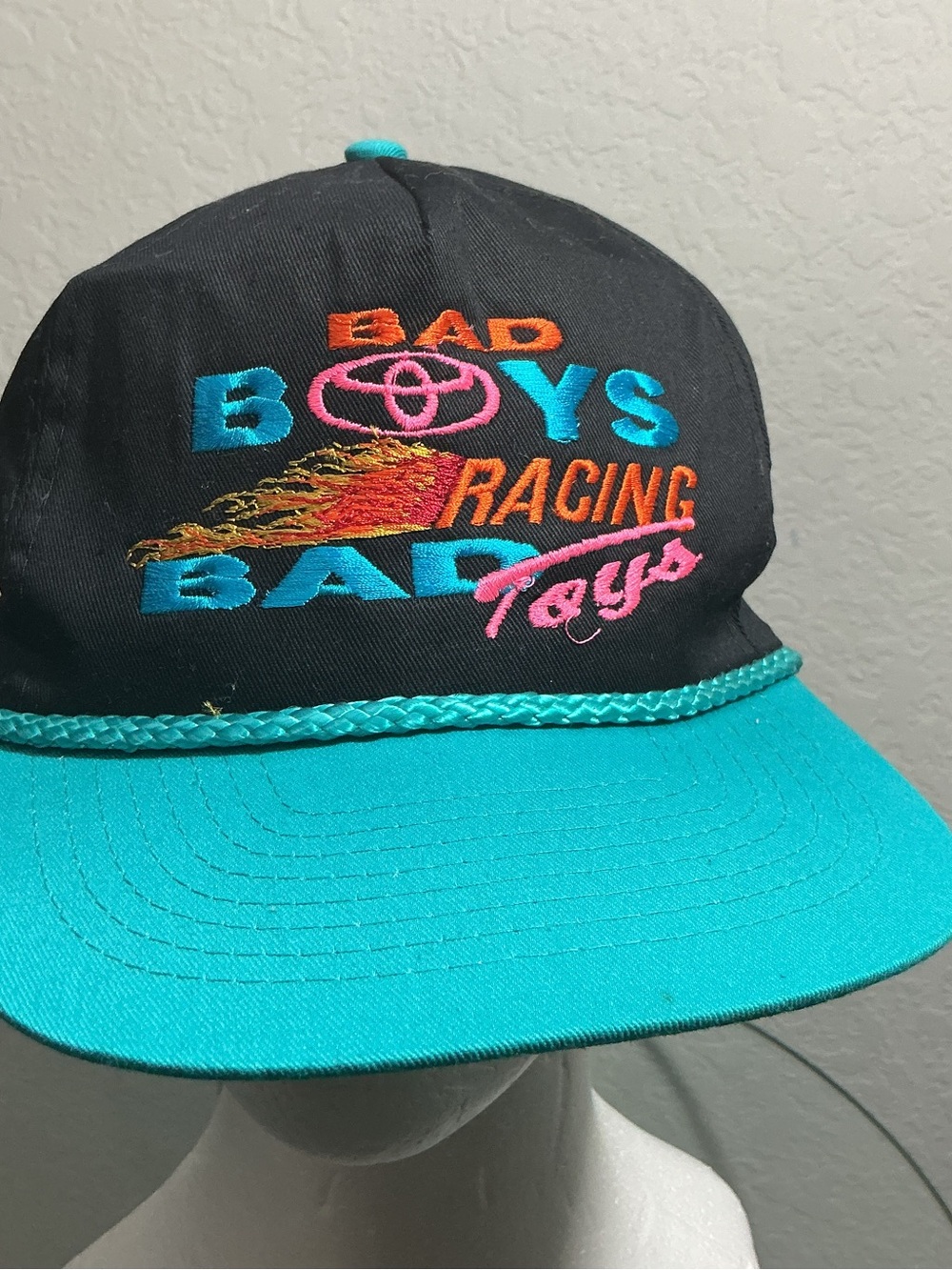 🏎️ Vintage Toyota Bad Boys Racing Bad Toys Snapback Hat Rope Brim Cobra Caps